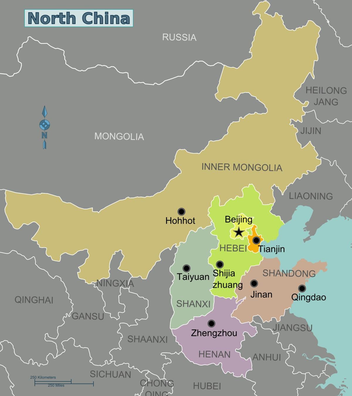 карта на Северен Китай
