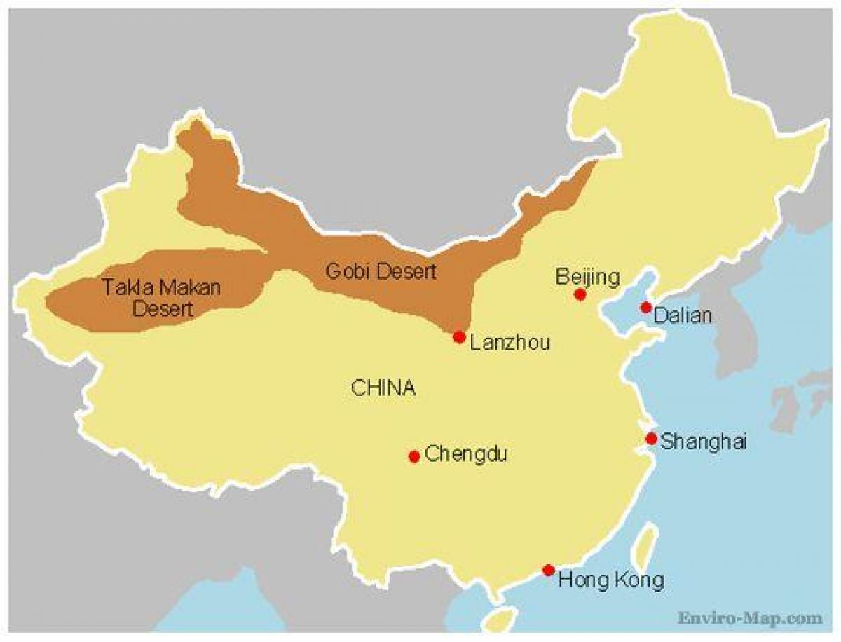 Китай карта на пустинята Гоби