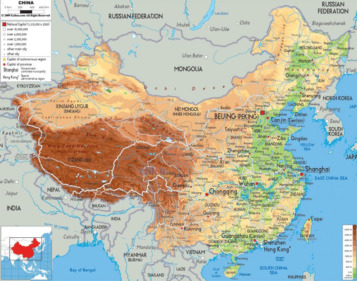 карта на Китай