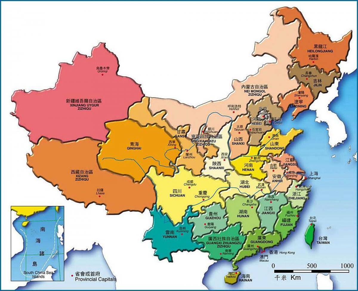карта провинции на Китай