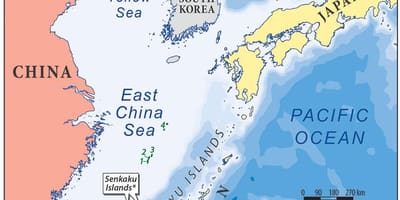 Карта на Източен китай море