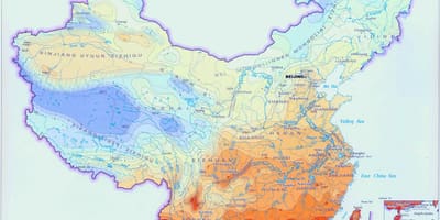 Времето, карта на Китай