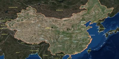 Сателитна карта на Китай
