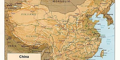 Географска карта на Китай
