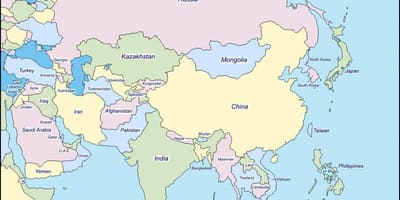 Карта на Китай и съседни страни