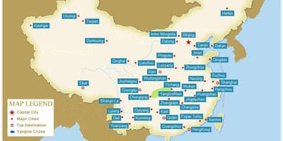 Карта на китайските градове