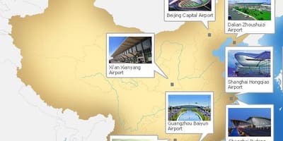 Карта на Китай летища