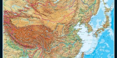 Физико-географска карта на Китай