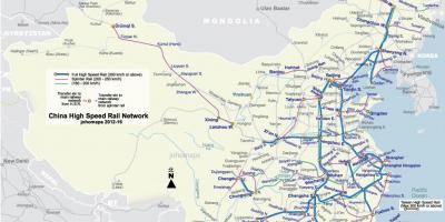 Високоскоростна железопътна линия от Китай на картата